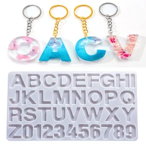 Alphabet Epoxy Resin Silicone Mold DIY Letter Number Pendant Resin Mold Keychain Earring Epoxy Resin Jewelry Crafts Casting Mold
